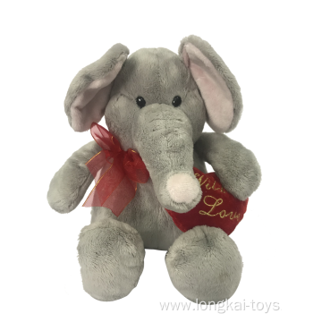 Plush Elephant Happy Valentine